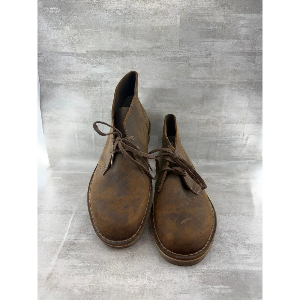 Clarks Bushacre 2 Men Beeswax Brown Leather Chukka Boots 26082286 Size 10M